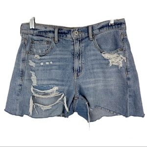 American Eagle Skater Jean Distressed Cut Off Jean Shorts Sz 4